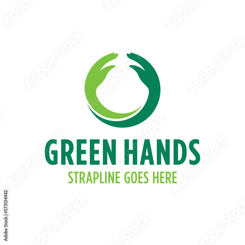 Green Hands Company Logo Template