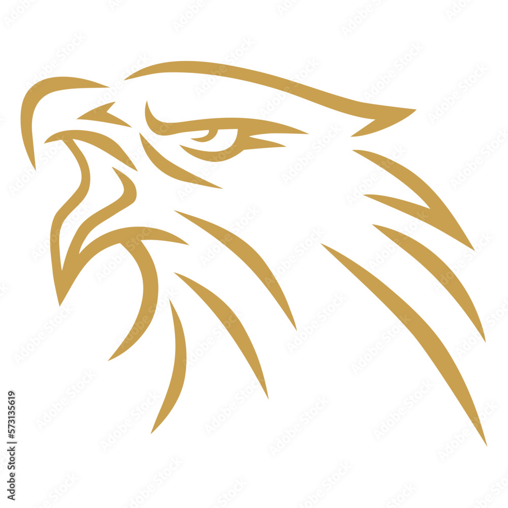 Eagle Gold Golden Mascot Logo Mascot Design Vector Line Stylized Art