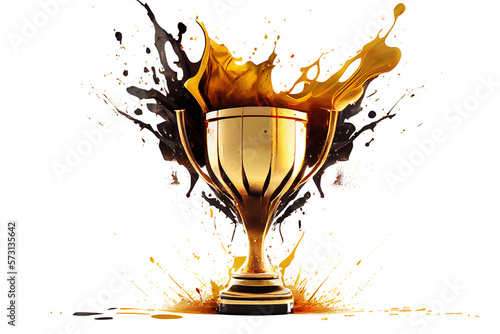 Fototapeta Gold trophy cup win victory won