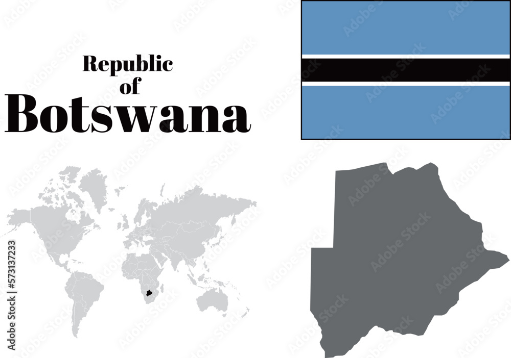 ボツワナ　国旗/地図/領土