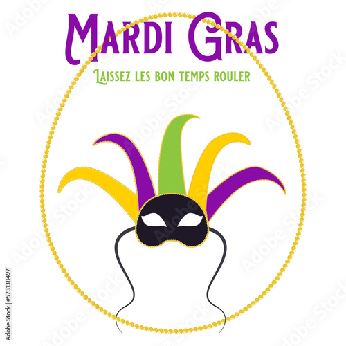 Mardi Gras Fat Tuesday laissez les bon temps rouler vector illustration graphic