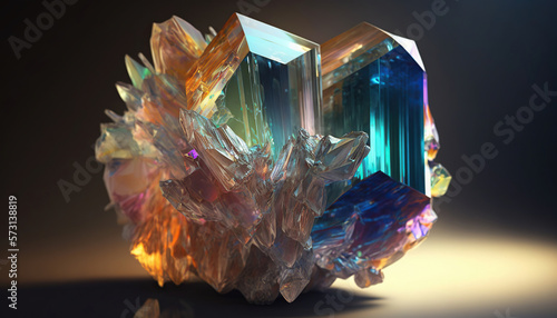 sparkling and colorful real gemstones in natural sunlight, generative Ai