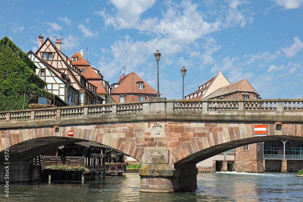bridge over the river Ile in Strasbourg France