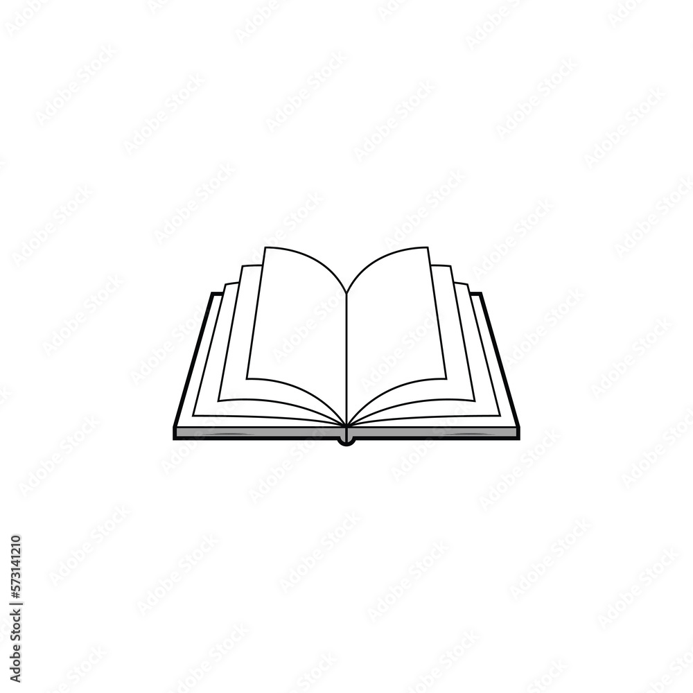 Open book icon isolated vector graphics Open book icon isolated vector graphics