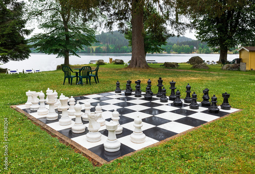street chess on green grass