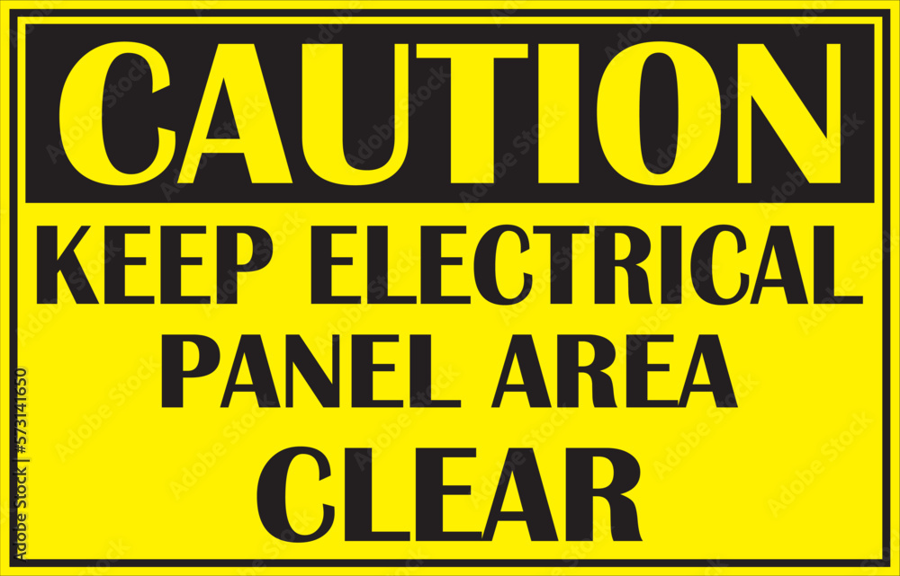 Fototapeta premium Keep electrical panel area clear sign vector, electrical hazard sign vector, electrical panel area sign eps