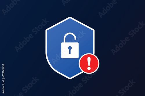 Digital insecurity icon and security alert symbol.