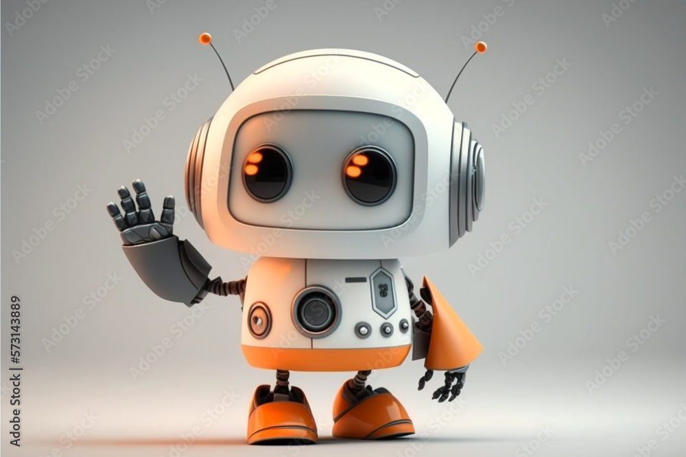 Pasivo comerciante sólido cute artificial intelligence smart and mini robot, Cute Robot, Wall e robot,  hands up Stock Illustration | Adobe Stock