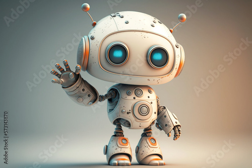 cute artificial intelligence smart and mini robot, Cute Robot, Wall e robot, hands up © ImaginaryInspiration