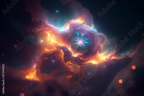 Abstract background. Colorful nebula. Fantasy fractal texture. Digital art. 3D rendering.