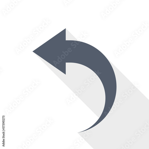 Left arrow vector icon, back concept flat design illustration