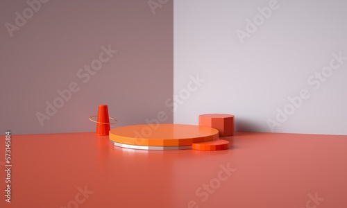 3D rendered geometric booth background