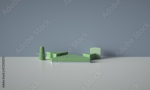 3D rendered geometric booth background