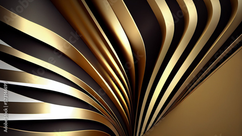 Wallpaper Mural abstract background with wavy lines in golden colors. Generative Ai Torontodigital.ca