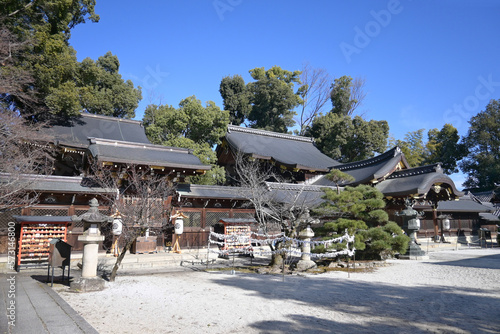 冬の京都市北区 今宮神社の本社と疫社