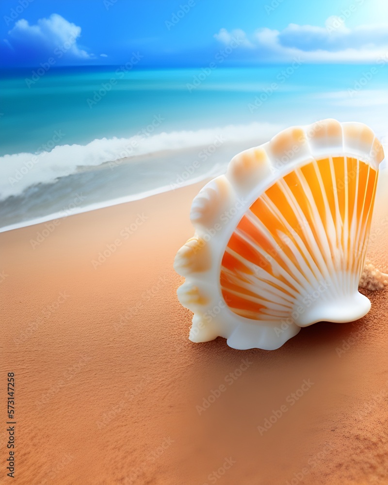 Shell on the beach, Gernative AI. Shell on the beach, Gernative AI.
