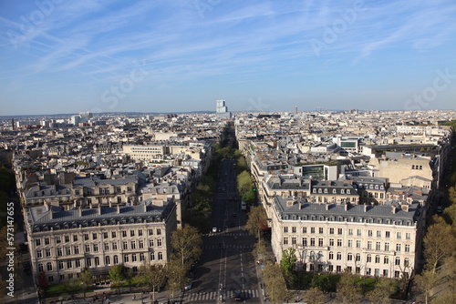 Panorama view from Arc de Triomphe in Paris  France
