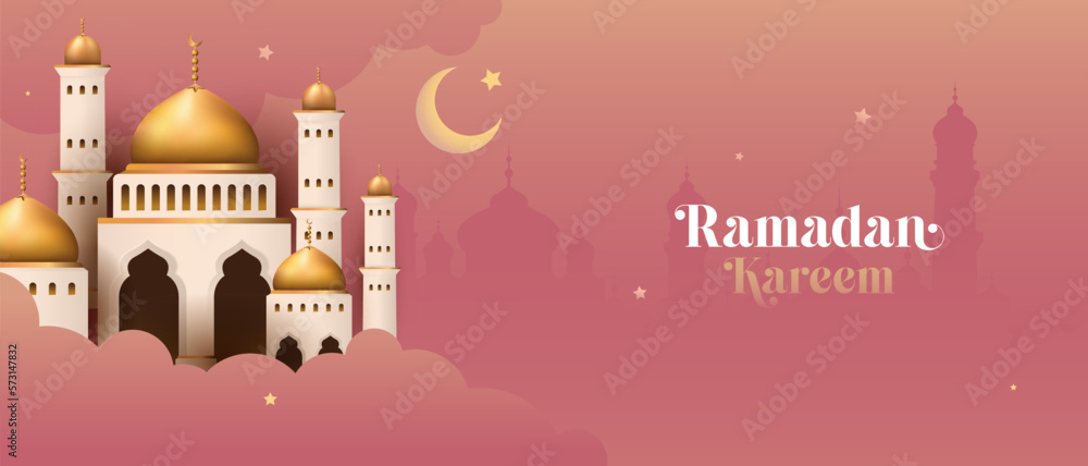 Ramadan Mubarak Eid Festival Vector Banner Background Design Template