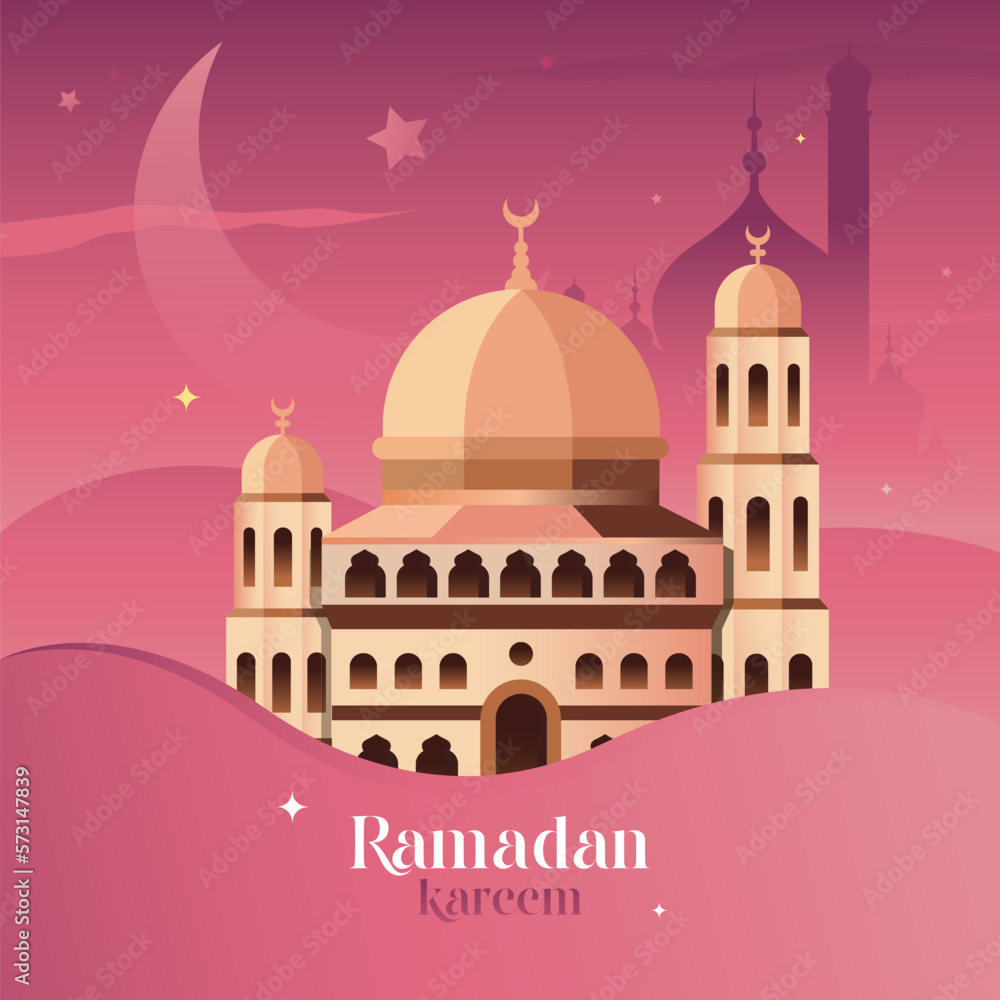 Ramadan Mubarak Eid Festival Vector Greeting Background Design Template