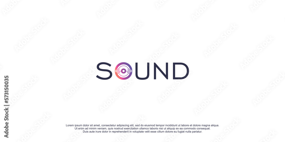 Sound logo with creative and unique concept design icon premium vector