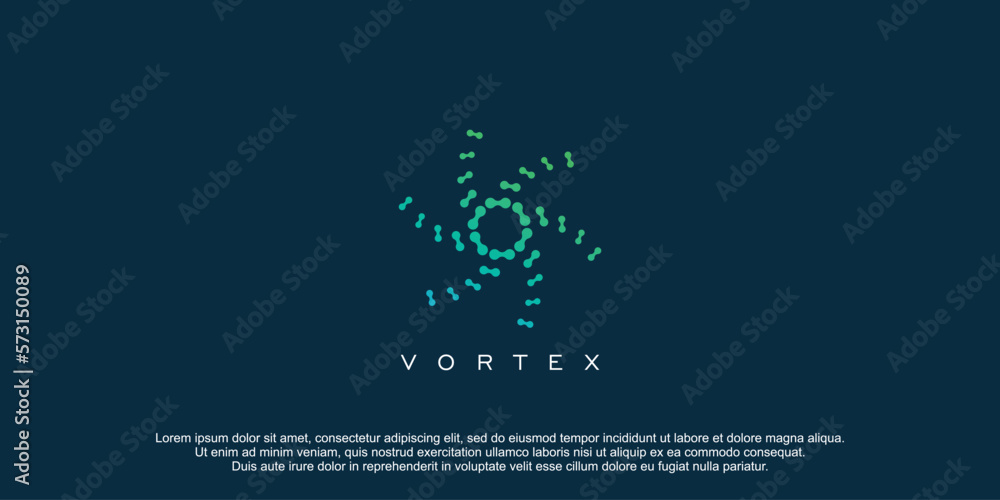 Vortex tech logo with creative and unique style concept design premium vector Vortex tech logo with creative and unique style concept design premium vector