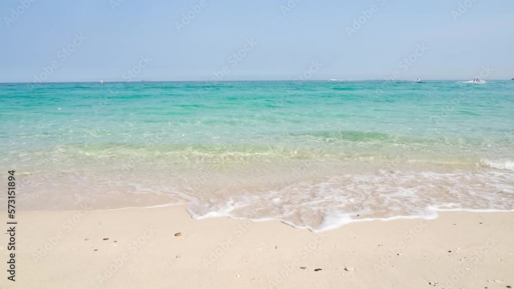 Soft wave of blue ocean on sandy beach.Thailand.Slow motion footage. Soft wave of blue ocean on sandy beach.Thailand.Slow motion footage.