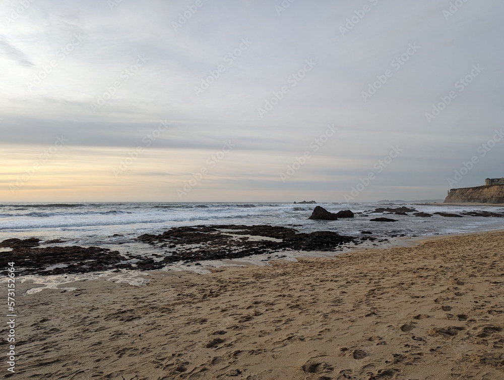 sunset over the Pacific Ocean, sunset in Half Moon Bay State Beach sunset over the Pacific Ocean, sunset in Half Moon Bay State Beach