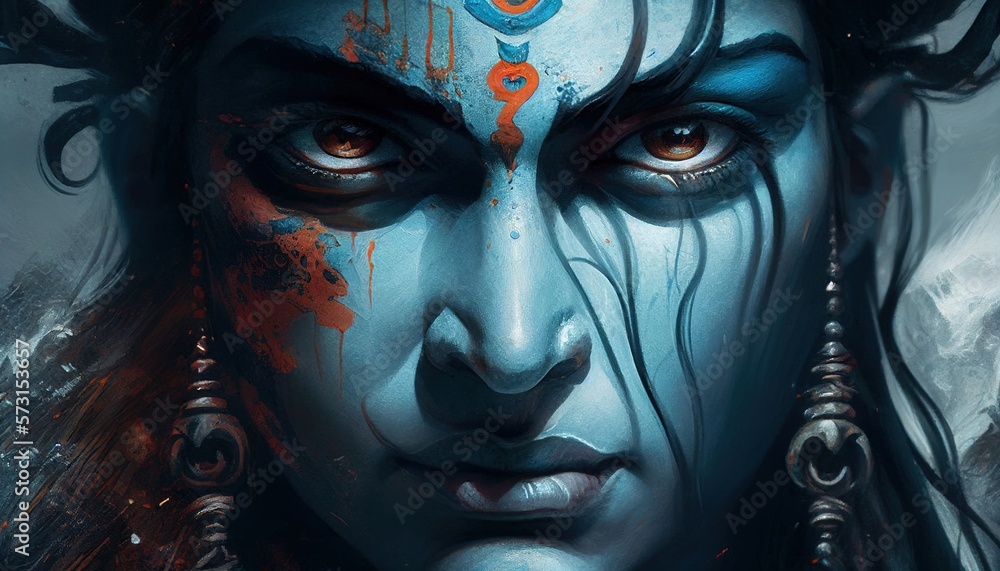 hindu god Vishnu the mighty god strength image generative AI Stock