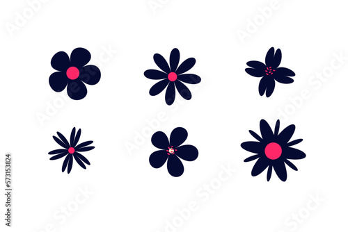 set of flowers, flower shape , flower art, flower vector