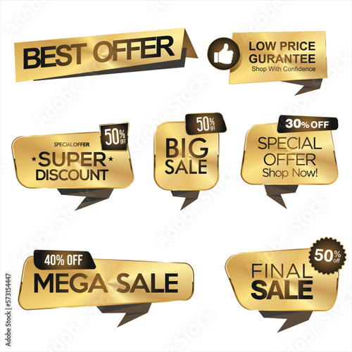 Super sale gold and white retro badges and labels collection  