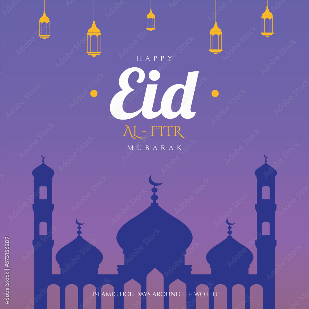 Eid al-fitr mubarak design for poster banner background template