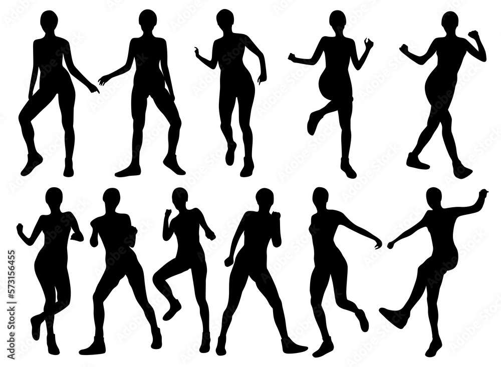 Shuffle dance silhouettes