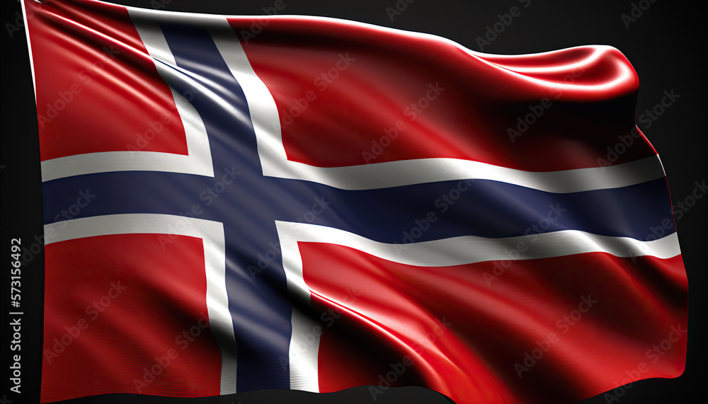 Fototapeta premium Norwegian flag, norge, generative artificial intelligence 