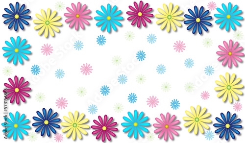 beautiful floral background of multicolored flowers on a light background © Valentina A