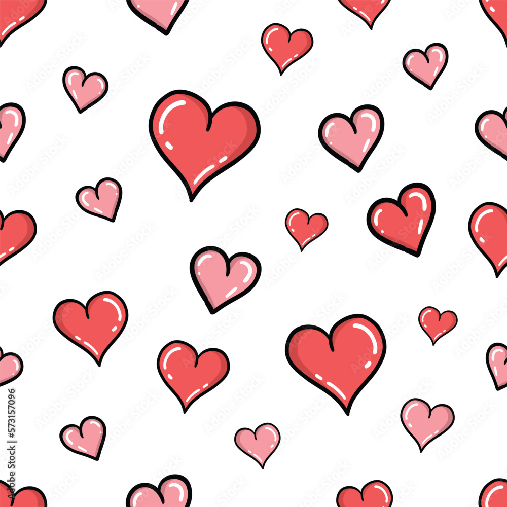 Hand drawn cute heart retro seamless pattern Isolated Doodle Heart Vector Hand Drawn Texture. Valentine's Day or Love Concept. Heart Sketch Design. Pink heart sticker can be used in all design types. Hand drawn cute heart retro seamless pattern Isolated Doodle Heart Vector Hand Drawn Texture. Valentine's Day or Love Concept. Heart Sketch Design. Pink heart sticker can be used in all design types.