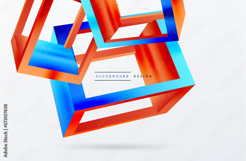 3D cube shapes vector geometric background. Trendy techno business template for wallpaper, banner, background or landing 3D cube shapes vector geometric background. Trendy techno business template for wallpaper, banner, background or landing