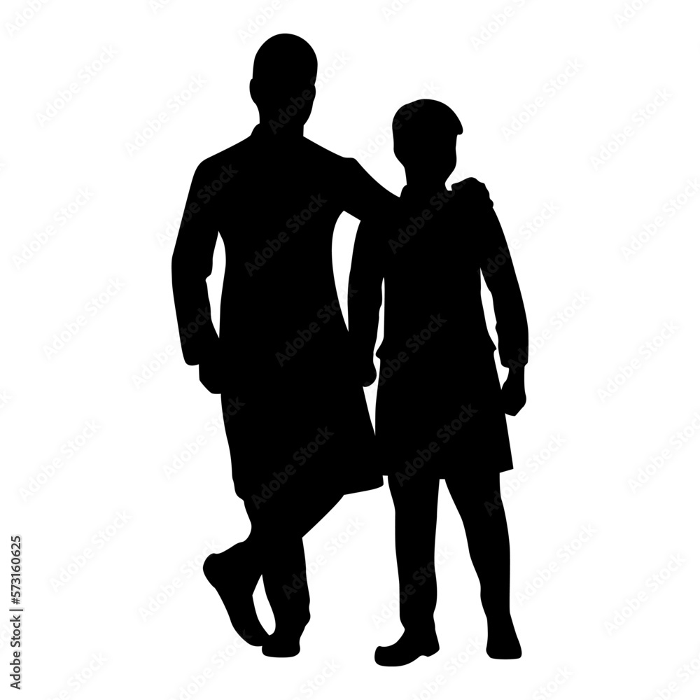 Father and son vector icon