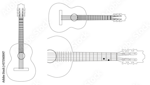 Guitar vector for learning,  guitar notes and manuals template