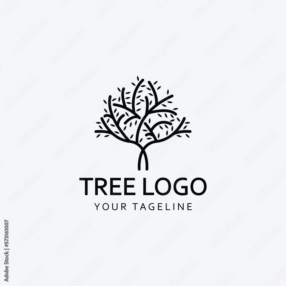 Obraz premium Tree logo images icon design line art