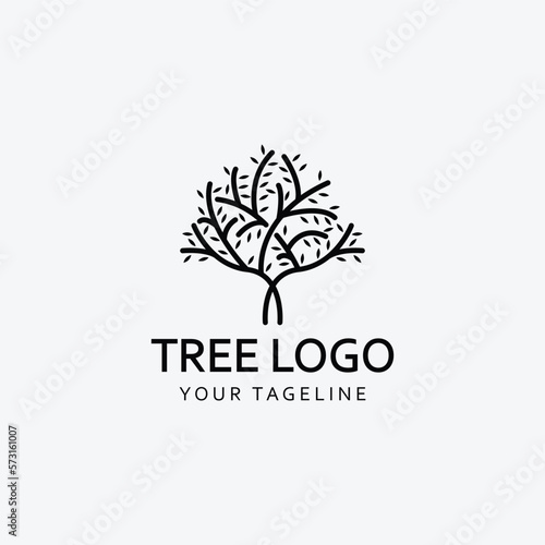 Tree logo images icon design line art
