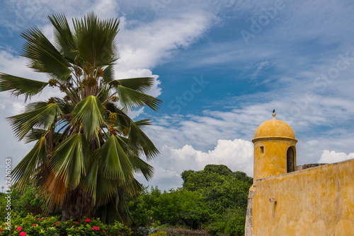 Watchtower on old city wall of Cartagena, Bolivar, Colombia photo