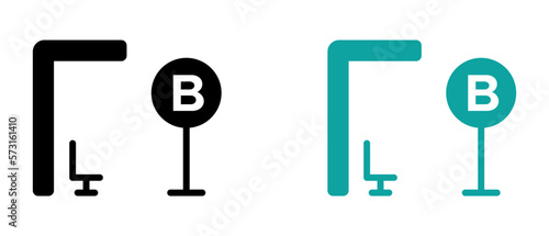 Bus stop vector icons set