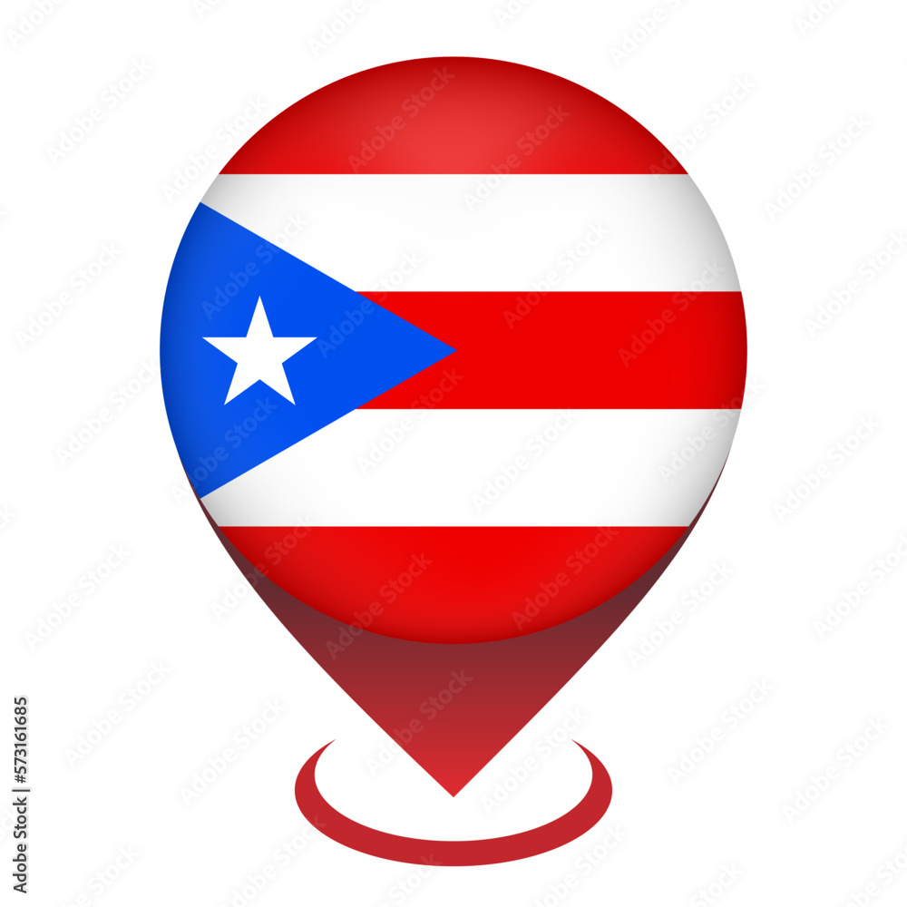 Map pointer with contry Puerto Rico. Puerto Rico flag. Vector illustration. Map pointer with contry Puerto Rico. Puerto Rico flag. Vector illustration.