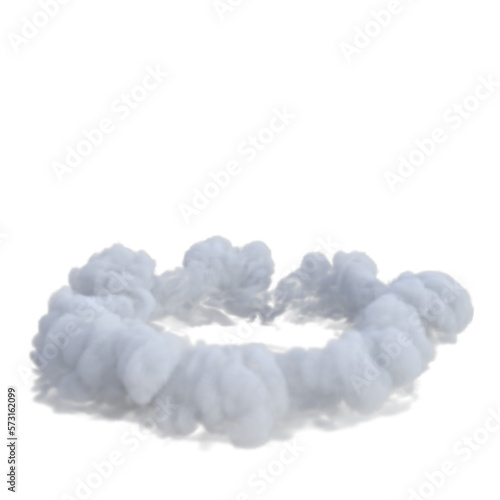 Flames and smoke for rocket launch. 3d render isolated