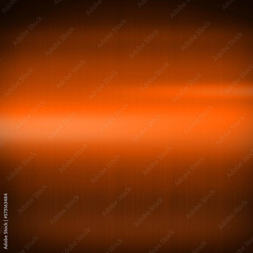 Orange shiny brushed metal. Square background texture