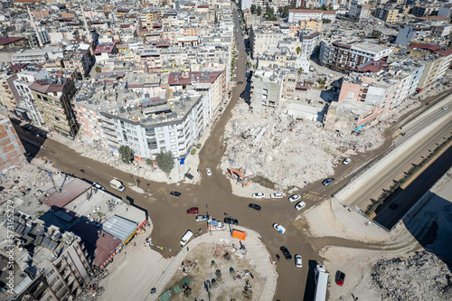 Turkey and Syria Earthquake Appeal. Hatay drone photo photo