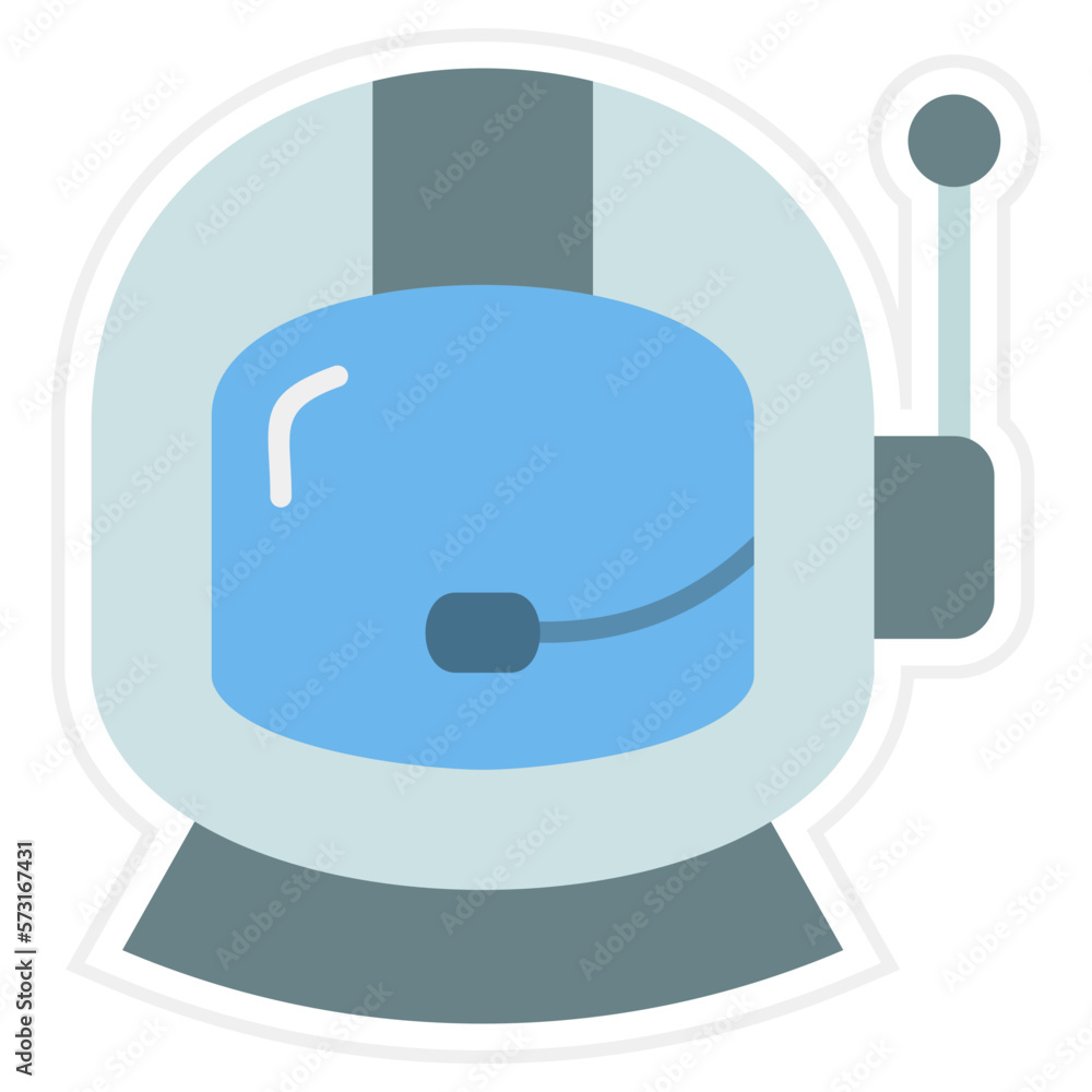 Fototapeta premium Space Helmet Sticker Icon