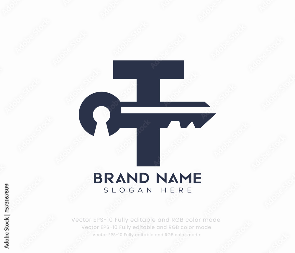 letter T key logo letter T key logo