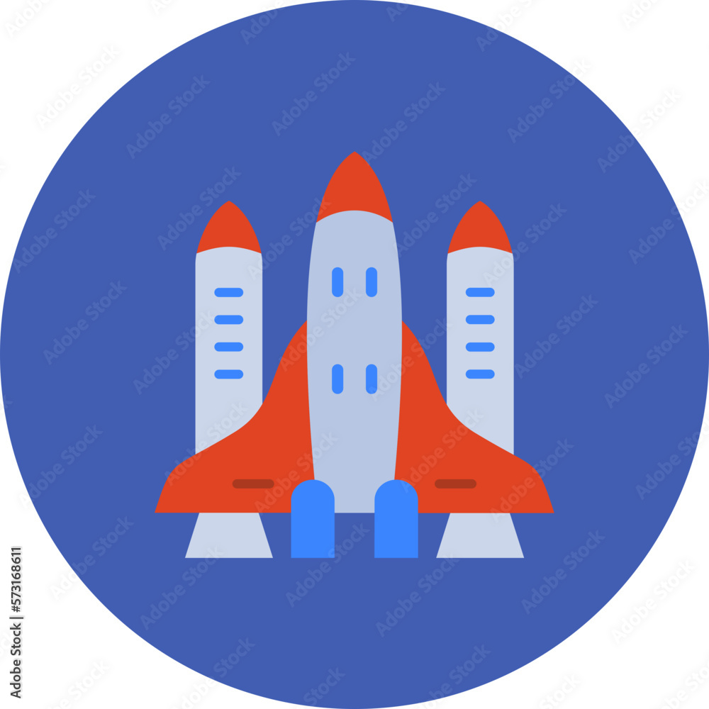 Fototapeta premium Spacecraft Multicolor Circle Flat Icon