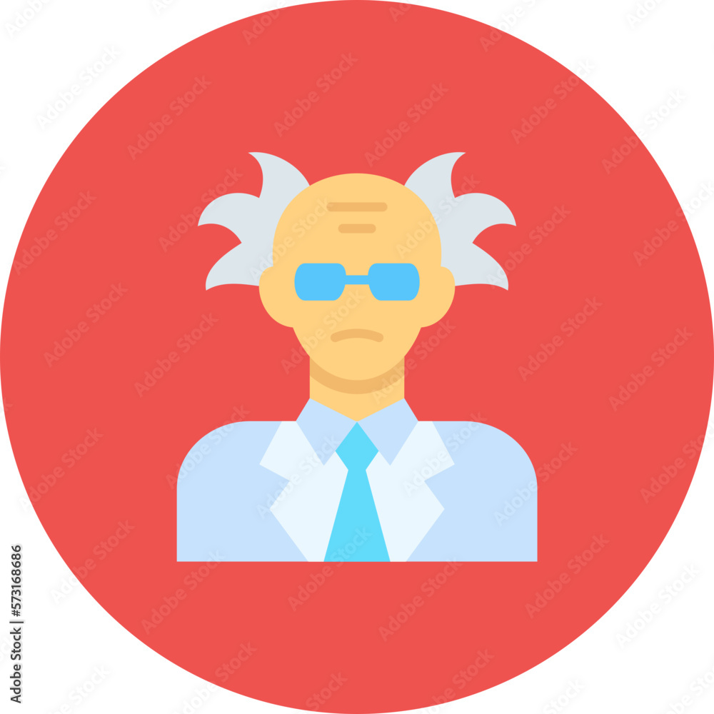 Scientist Multicolor Circle Flat Icon Scientist Multicolor Circle Flat Icon